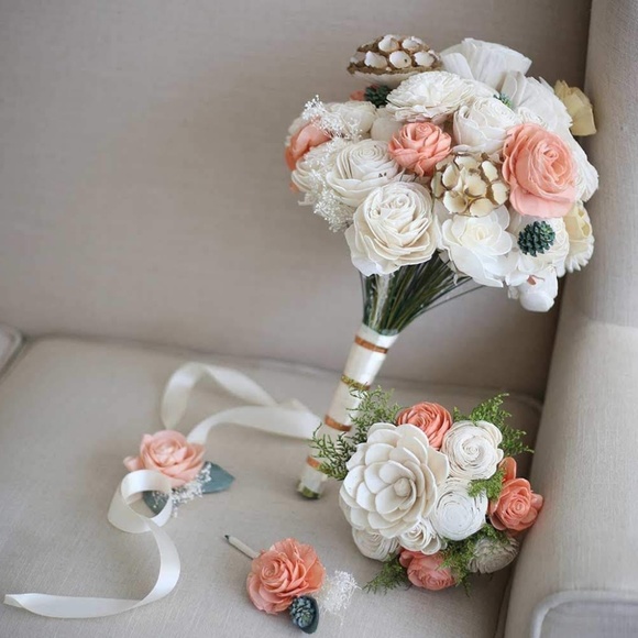 EcoFlower Other - EcoFlower Carribean Sunset Bridal Bouquet Package